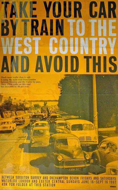 Take your car by train to the West Country and avoid this (poster)